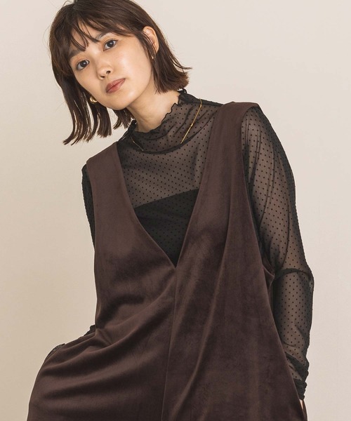 tシャツ フロッキードット指ぬき袖カットソー レディース Gready Brilliant tシャツ フロッキードット指ぬき袖カットソー