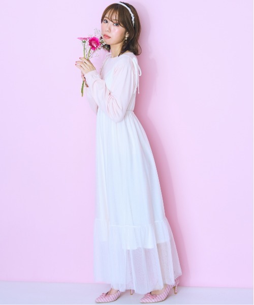 大きいサイズ レディース トップス  袖レースデザインニットトップス marun marun ニット セーター 「大きいサイズ」 袖レースデザイン