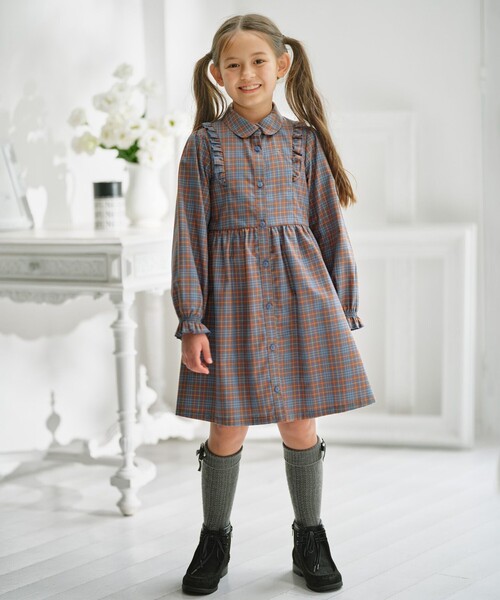 使用1回 ファミリアチェックシャツワンピース150 使用1回 ファミリアチェックシャツワンピース150 ワンピース