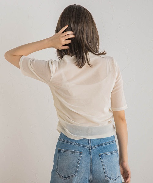 Droite lautreamont tシャツ シアーベロアドレープトップス