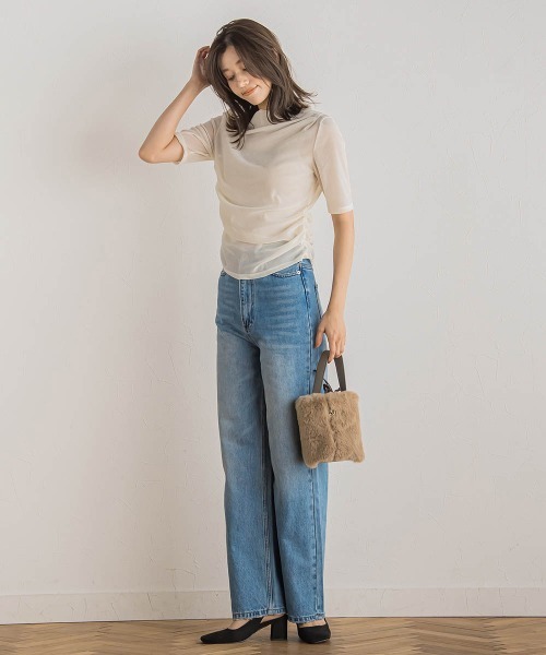 Droite lautreamont tシャツ シアーベロアドレープトップス