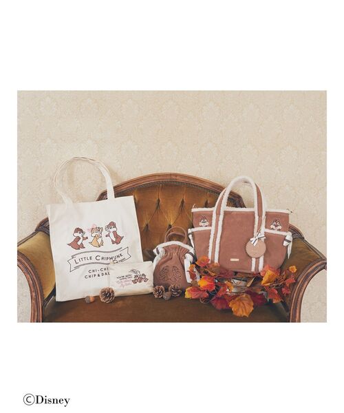 Maison de FLEUR トートバッグ Chip＆Dale/ムートン2Wayトート