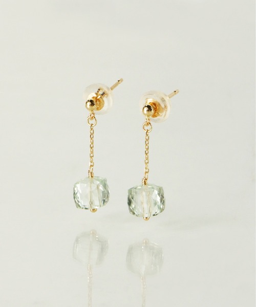 anq.（アンク） ピアス 「anq.」K10・ショートチェーン ポストピアス