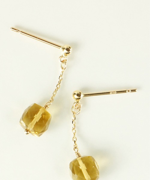 anq.（アンク） ピアス 「anq.」K10・ショートチェーン ポストピアス