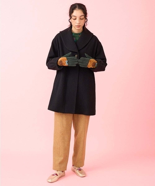 ◾️まるお◾️2点おまとめホコモモラ手袋　アンティカコート Jocomomola（ホコモモラ） 手袋 犬モチーフスウェード調手袋