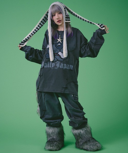 ガルフィー ツギハギゾンビロンT GALFY(ガルフィー) ツギハギゾンビロンTee - BLACK / ロック