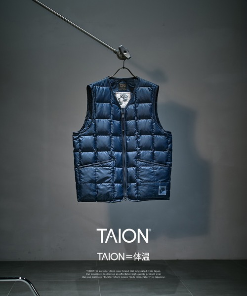 リバーシブルダウンベスト TAION（タイオン） ダウンベスト ベスト 「洗える」PUCS ×TAION