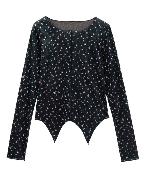 nelliy. tシャツ 小花柄ベロアトップス レディース : ZOZOTOWN Yahoo