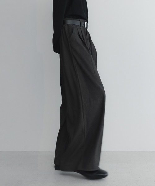 remer ワイドパンツ スラックス ルーズベーシックタックワイドバギー