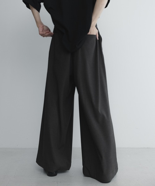 remer ワイドパンツ スラックス ルーズベーシックタックワイドバギー