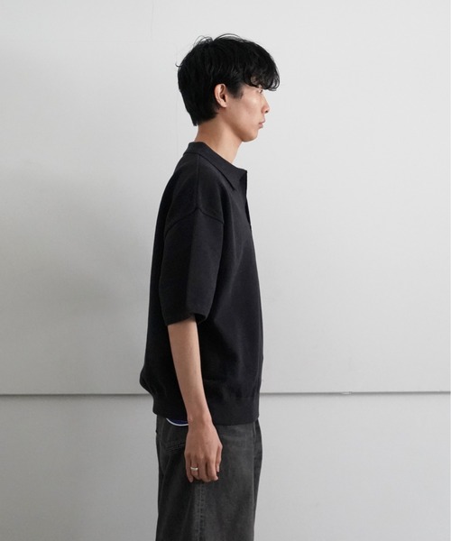 crepuscule ベージュ ニット 半袖 ポロシャツ crepuscule 「crepuscule」 半袖ポロシャツ 1 ベージュ メンズ