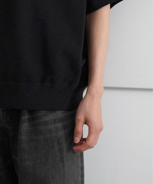 crepuscule ベージュ ニット 半袖 ポロシャツ crepuscule 「crepuscule」 半袖ポロシャツ 1 ベージュ メンズ