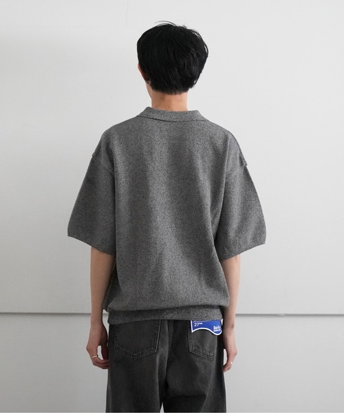 crepuscule ベージュ ニット 半袖 ポロシャツ crepuscule 「crepuscule」 半袖ポロシャツ 1 ベージュ メンズ