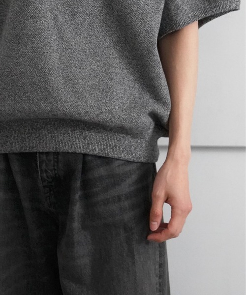 crepuscule ベージュ ニット 半袖 ポロシャツ crepuscule 「crepuscule」 半袖ポロシャツ 1 ベージュ メンズ