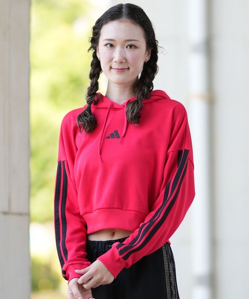 パーカー adidas/アディダス クロップド丈パーカー KVC41 レディース adidas パーカー adidas/アディダス クロップド丈パーカー KVC41