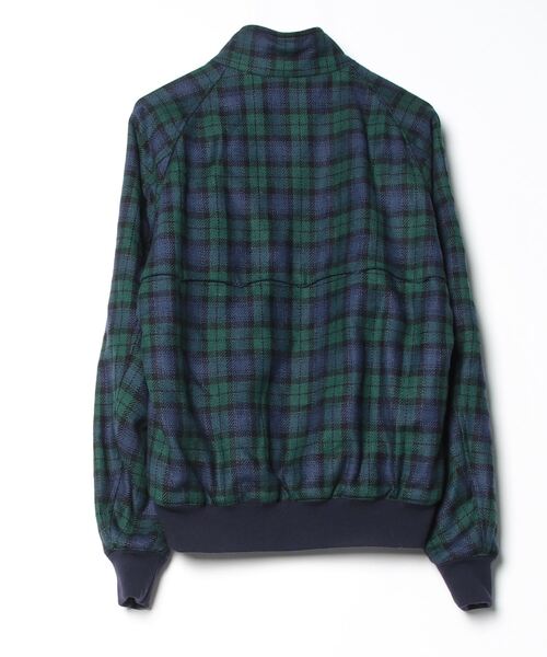 BARACUTA（バラクータ） チェック柄ジップアップブルゾン 38 ネイビー