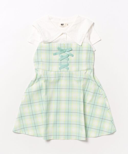 KP(キッズ) ワンピース セーラー襟チェックワンピース(100〜160