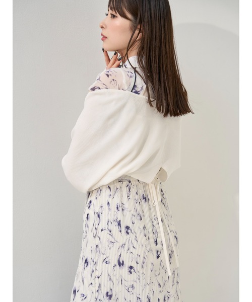 プリントプリーツワンピース FRAY I.D ワンピース 「00サイズ」ステンカラープリーツプリント