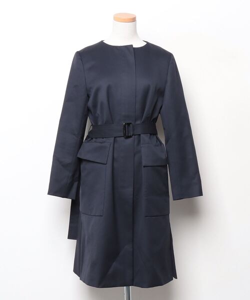 ADORE（アドーア） ノーカラーコート 36 ネイビー レディース