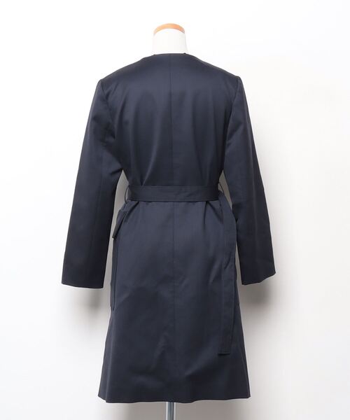 美品　ADORE 36 ADORE（アドーア） ノーカラーコート 36 ネイビー レディース