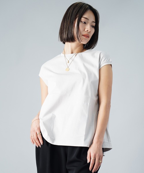 tシャツ 「AECA BLANC」アエカブラン/オーガニックコットンロゴ刺繍プルオーバー レディース | UNDICI・NOVE | 03