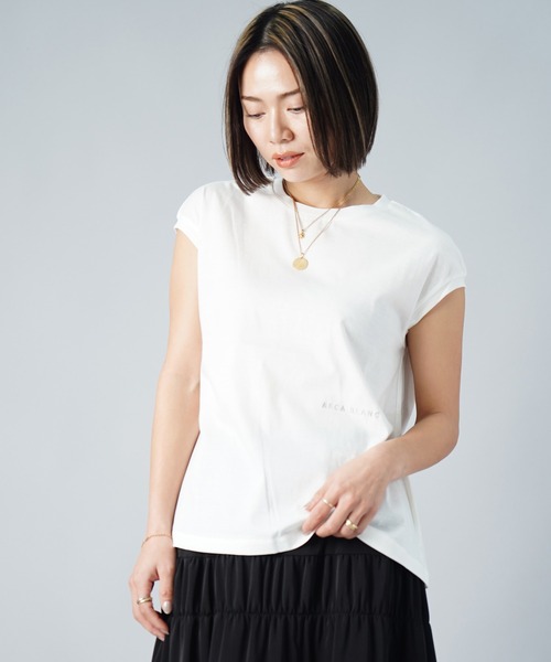 tシャツ 「AECA BLANC」アエカブラン/オーガニックコットンロゴ刺繍プルオーバー レディース | UNDICI・NOVE