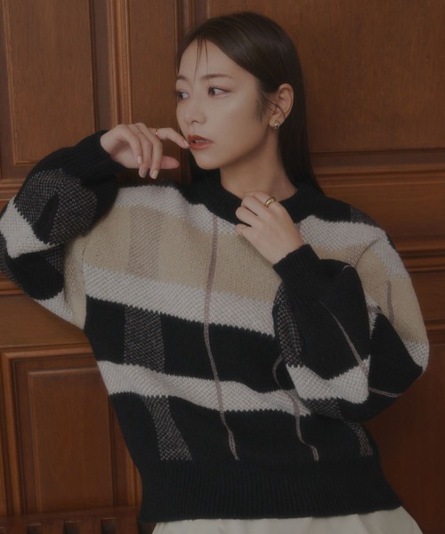 「VANNIE U」 長袖ニット FREE ブラック レディース_画像3