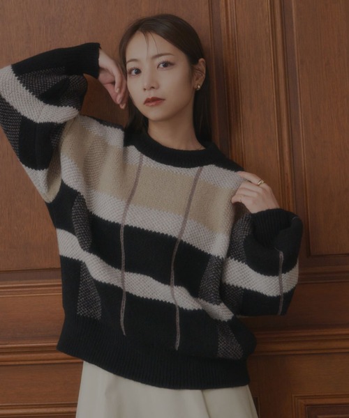 「VANNIE U」 長袖ニット FREE ブラック レディース_画像6