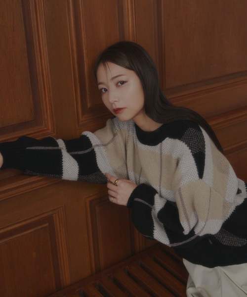 「VANNIE U」 長袖ニット FREE ブラック レディース_画像9