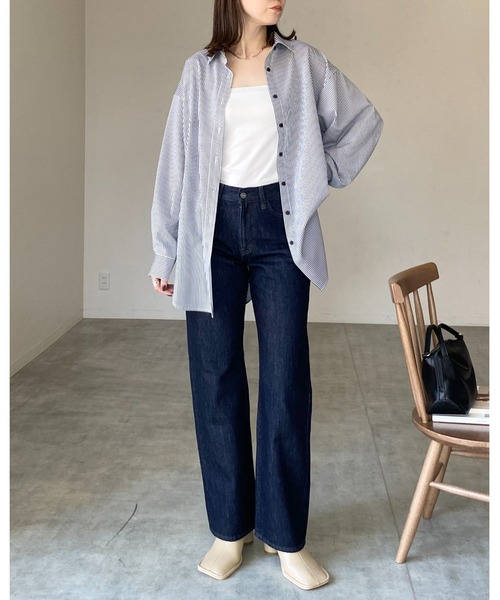ブラウス シャツ 吸水速乾 クールマックスストライプシャツ レディース She's Closet ブラウス シャツ 「紫外線UVカット/吸水速乾」長袖