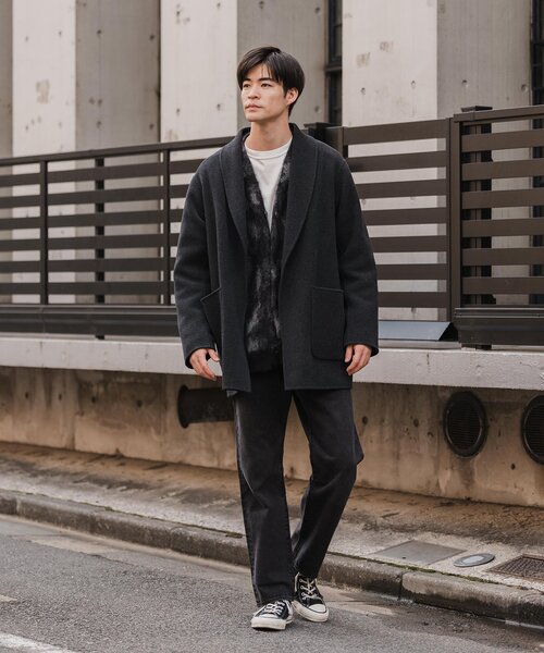 EDIFICE（エディフィス） チェスターコート LARGE ブラウン メンズ