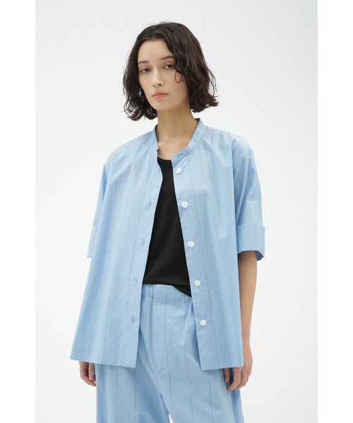 ブラウス シャツ WIDE STRIPE COTTON LINEN レディース