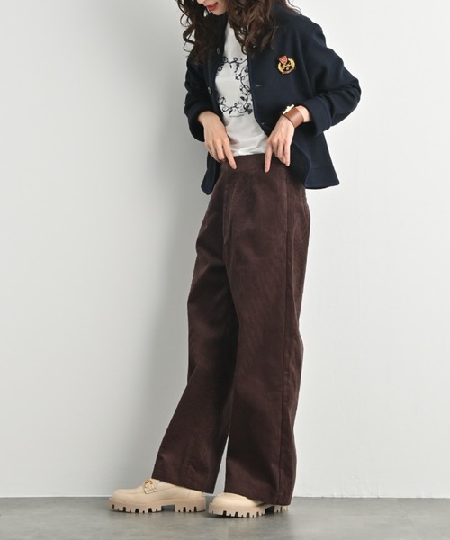 コート アウター ウールコットン混スタンドカラージャケット