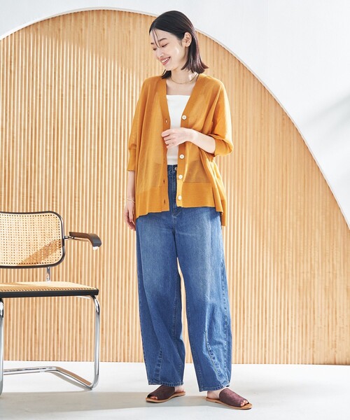 coen カーディガン 「マシンウォッシュ・防シワ」キラコスクエアV