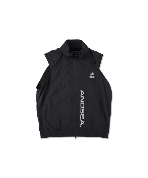WIND AND SEA　ブラックジャケット WIND AND SEA（ウィンダンシー） ナイロンジャケット Piping 2Way