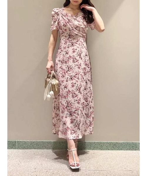 SNIDEL レーヨンカシュクールプリントワンピース SNIDEL ワンピース 「00サイズあり」レーヨンカシュクール