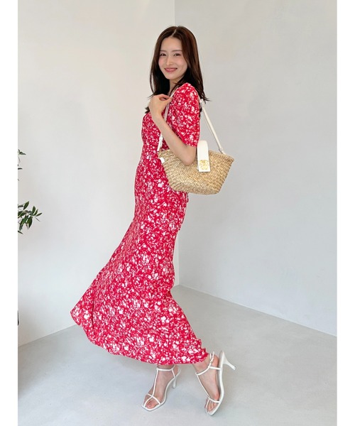 SNIDEL レーヨンカシュクールプリントワンピース SNIDEL ワンピース 「00サイズあり」レーヨンカシュクール