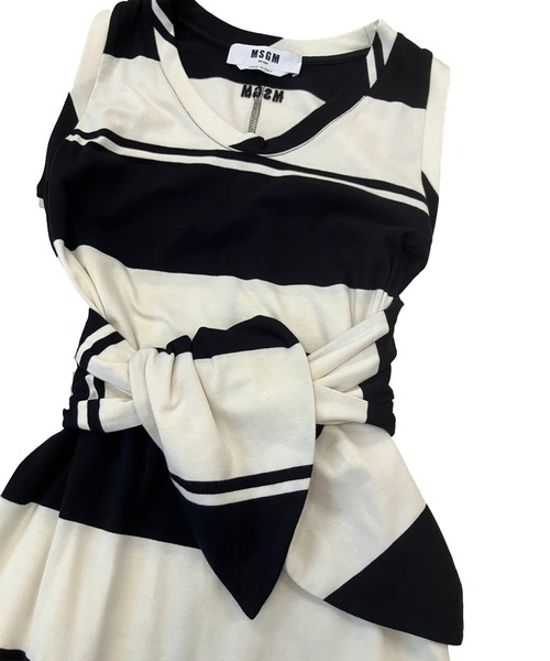 MSGM ワンピース　バイカラー MSGM ワンピース バイカラー ストライプ ジャージーワンピース