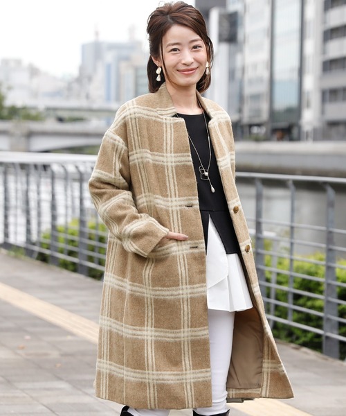 「PourVous」 コート M グレー レディース_画像4