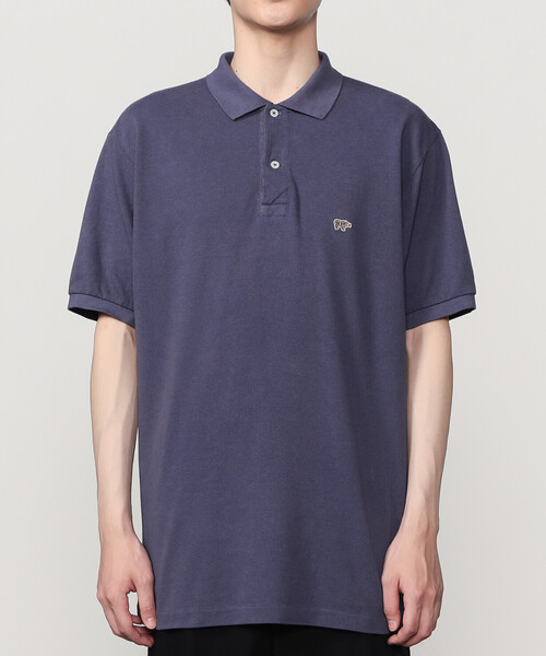 SCYE BASICS ポロシャツワンピース 鹿の子 長袖 袖ロゴ グレー 工場 直営 店ファッション - SCYE BASICS ポロシャツワンピース