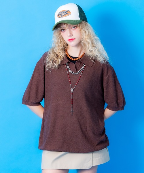 ポロシャツ 半袖 a.p.o.v. ストレッチパイルニットスキッパー