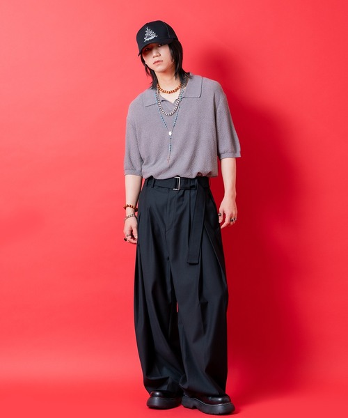ポロシャツ 半袖 a.p.o.v. ストレッチパイルニットスキッパー