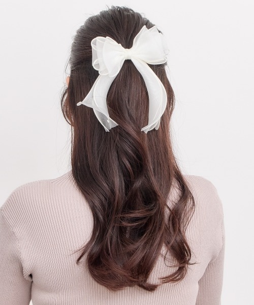 ハンドメイドリボン ヘアゴム ヘアクリップ Heartdance（ハートダンス） ヘアクリップ ボリュームリボンフック