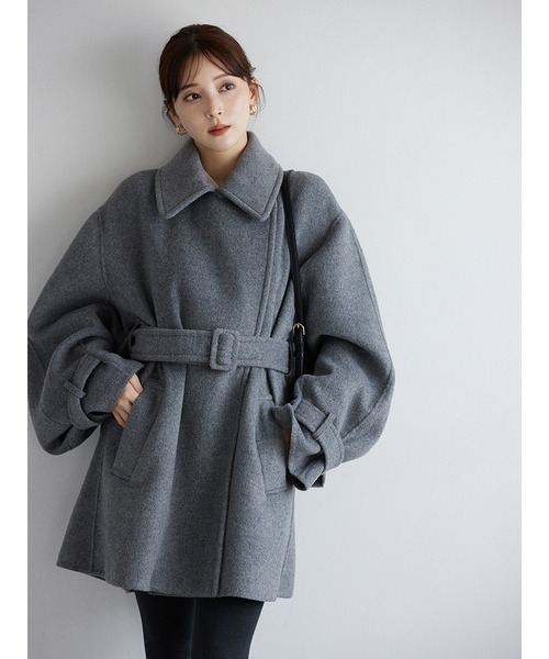 【新品未使用】SNIDEL スナイデル ／ラグランショートコート／ネイビー SNIDEL（スナイデル）の「ラグランショートコート（その他アウター