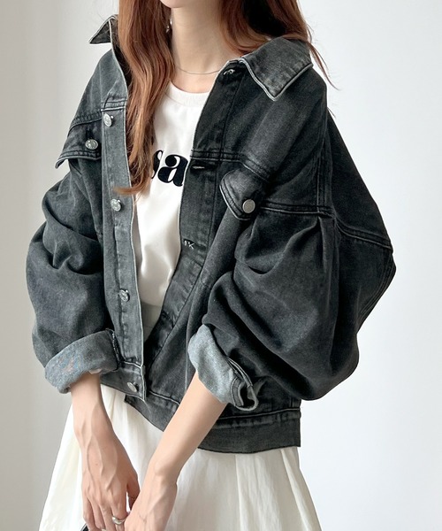 ベトジャン　これ以上の値引き不可！¥9800→¥9450 Futier Land 「Futier land」 デニムジャケット MEDIUM ブラック