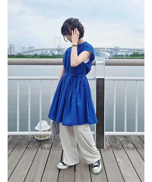 Samansa Mos2 blue（サマンサモスモスブルー） ブラウス シャツ 「Made