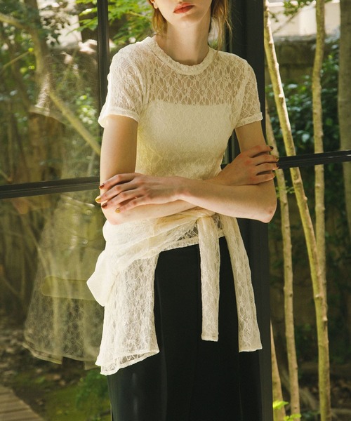 URBAN RESEARCH tシャツ ストレッチレースTシャツ レディース