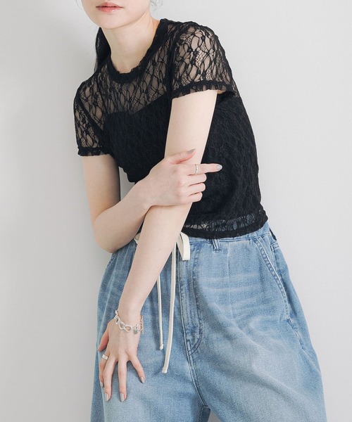 tシャツ ストレッチレースTEE レディース URBAN RESEARCH tシャツ ストレッチレースTシャツ レディース