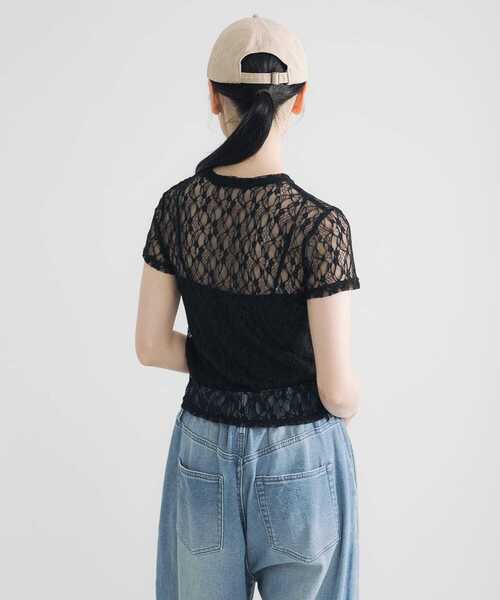 URBAN RESEARCH tシャツ ストレッチレースTシャツ レディース