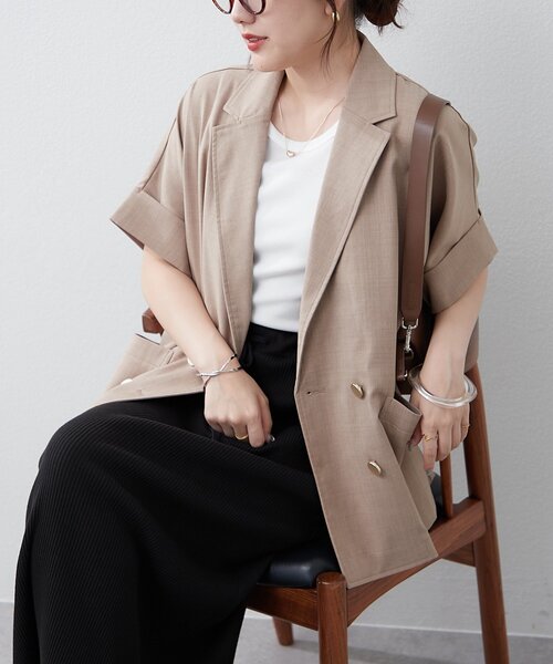 Ms Lawrence ドルマンスリーブジャケット continuer de NICE CLAUP ジャケット テーラードジャケット